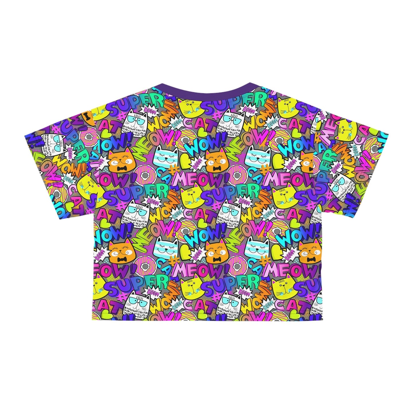 Comic Kitties Crop Tee - All Over Prints - Epileptic Al’s Shop