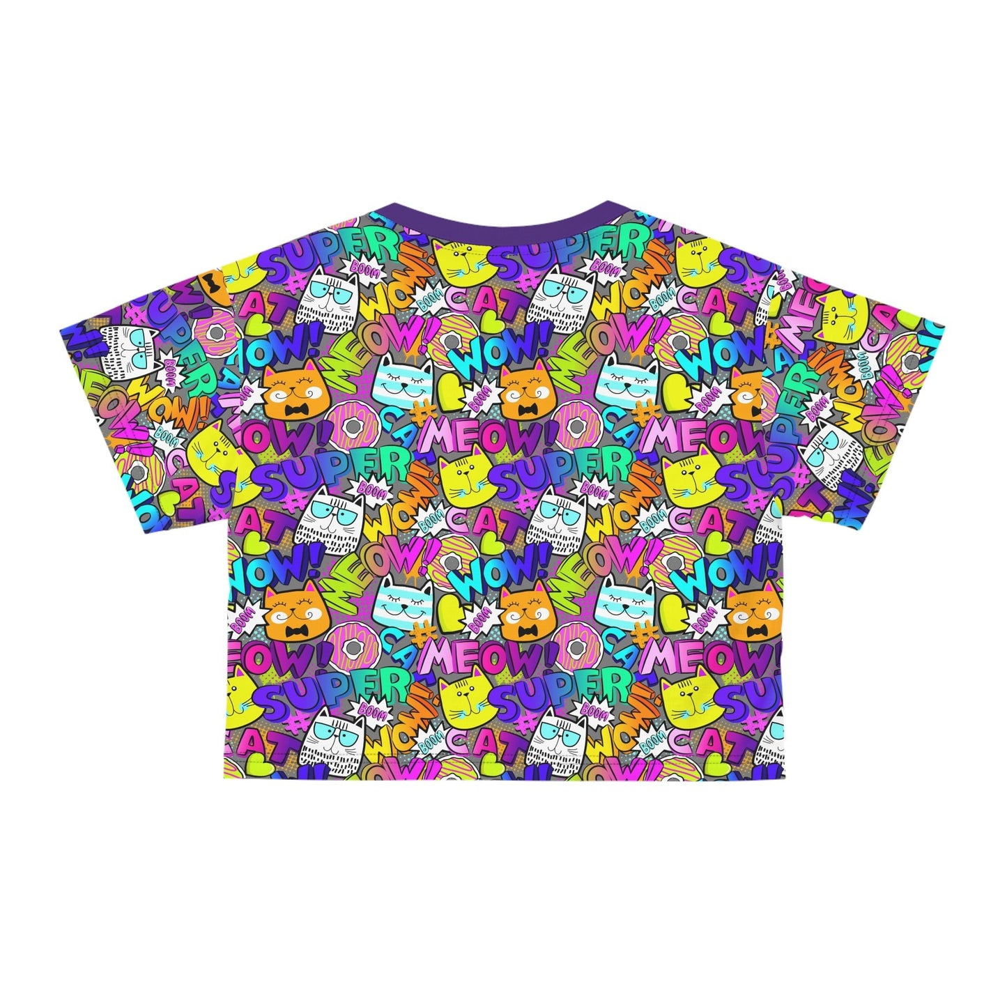 Comic Kitties Crop Tee - All Over Prints - Epileptic Al’s Shop