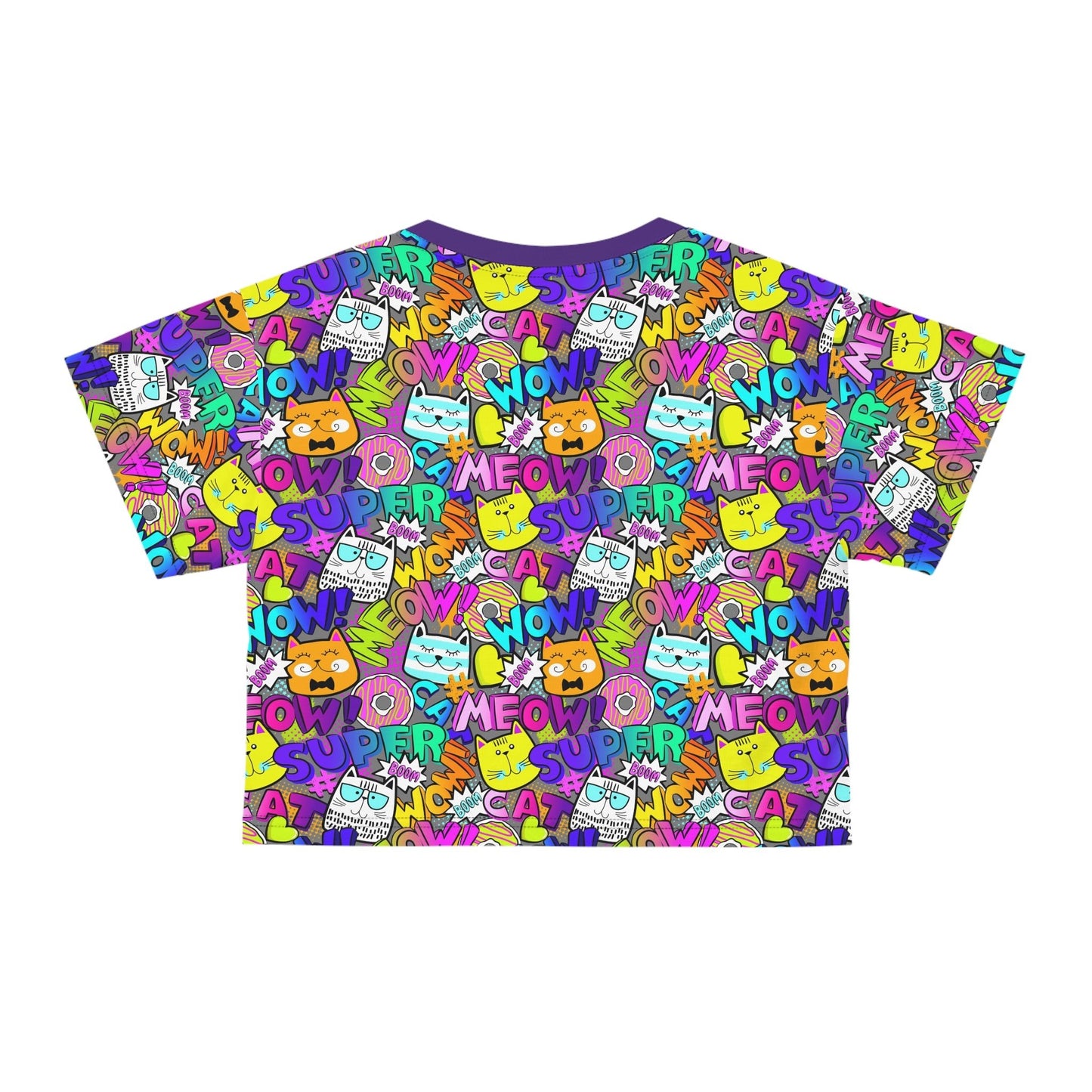 Comic Kitties Crop Tee - All Over Prints - Epileptic Al’s Shop