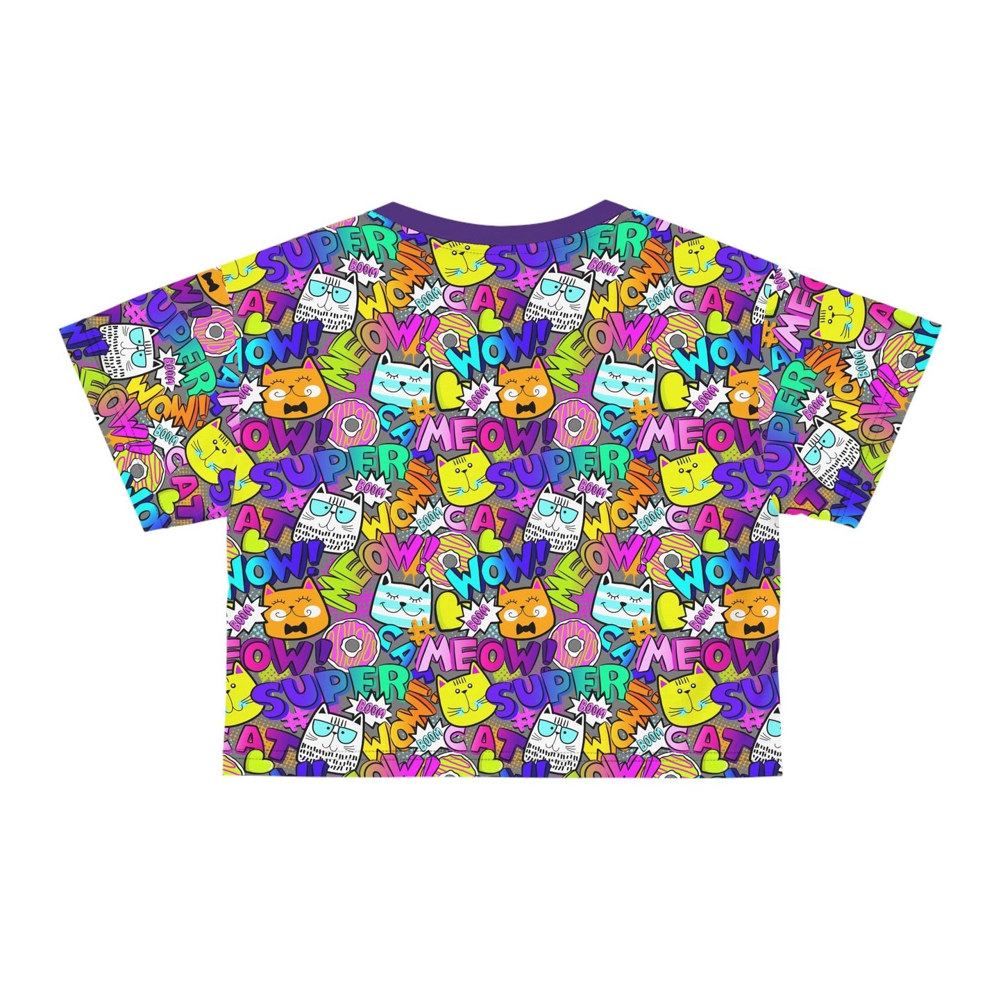 Comic Kitties Crop Tee - All Over Prints - Epileptic Al’s Shop