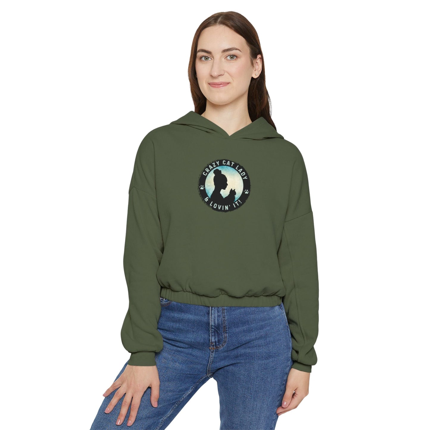 Crazy Cat Lady Women's Cinched Bottom Hoodie - Hoodie - EpiAl's Shop