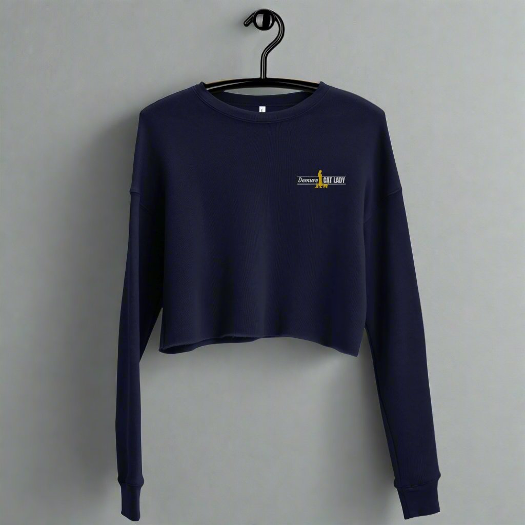 Demure Cat Lady Crop Sweatshirt - Sweatshirt - EpiAl's Shop