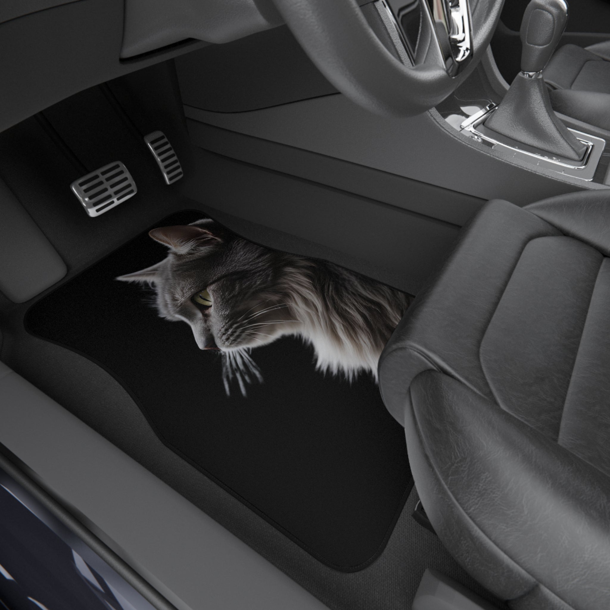 Elegant Cat Car Mats - Set of 4 | Premium Automotive Accessories for Cat Lovers - Accessories, Auto, Spare Tire Covers - EpiAl's Shop