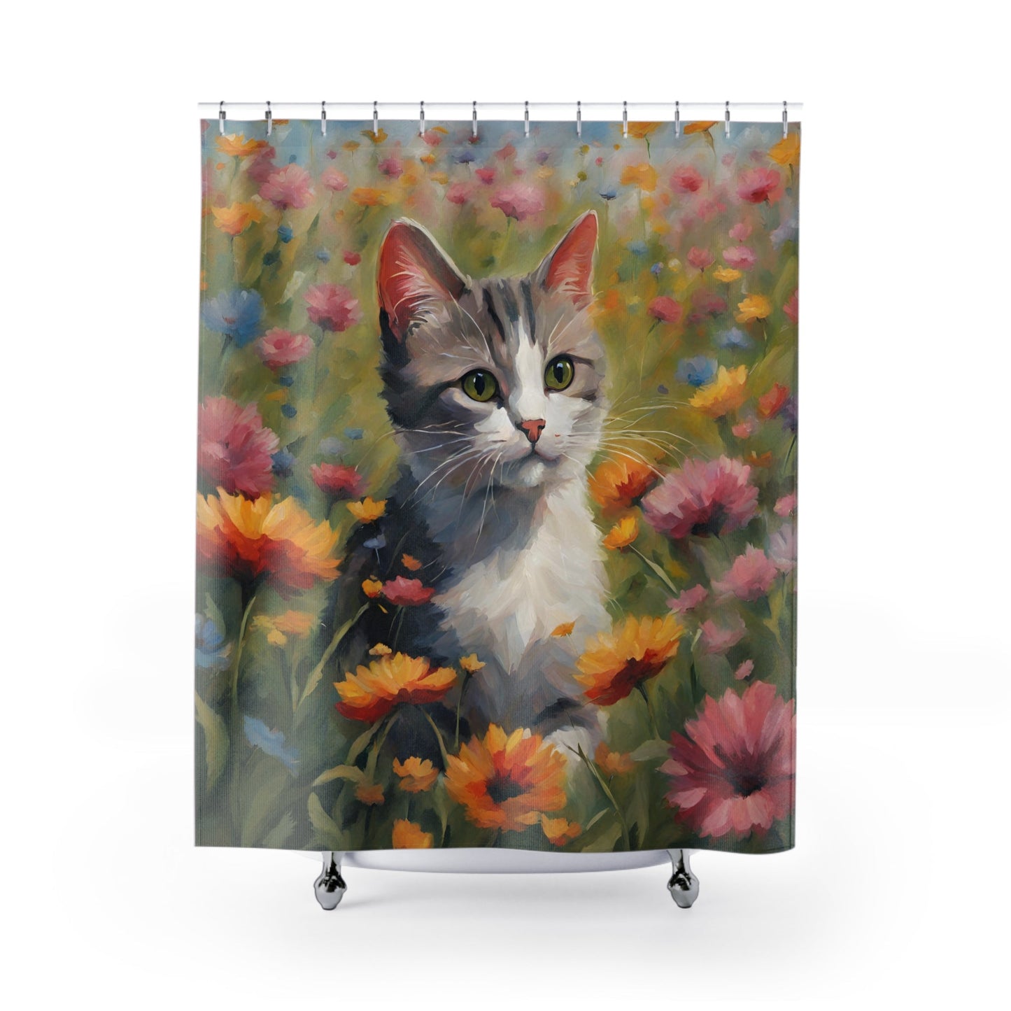 Flower Kitty Shower Curtains - Home Decor - Epileptic Al’s Shop