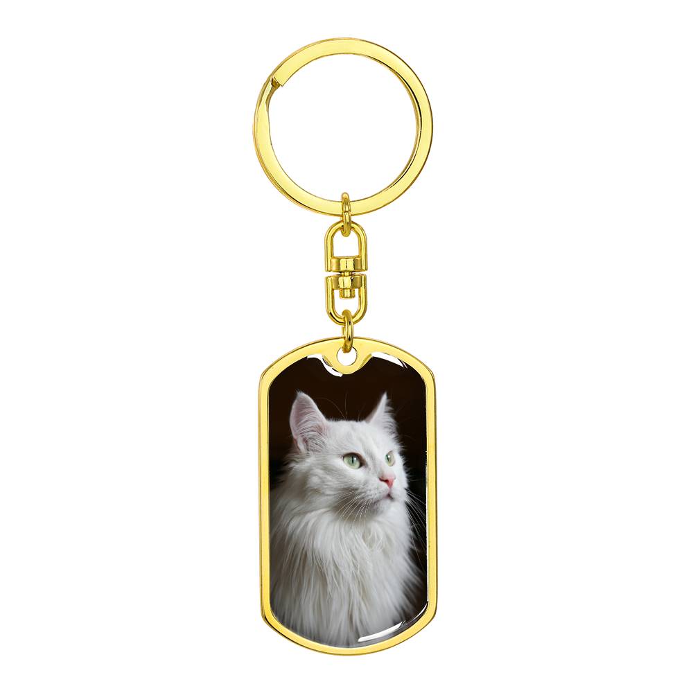 Fluffy White Kitty Keychain - Jewelry - Epileptic Al’s Shop