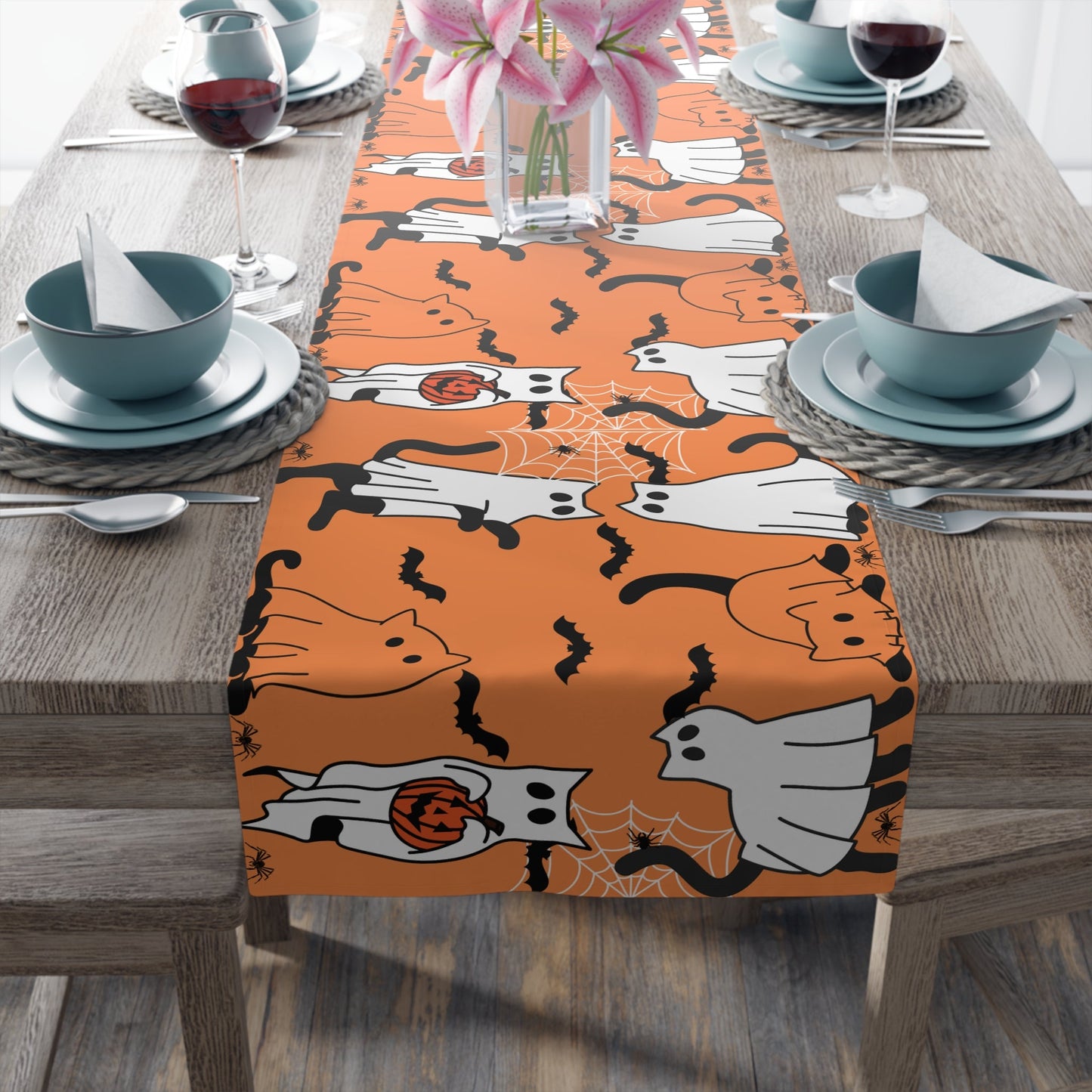 Ghostly Kitties Table Runner - Home Decor - EpiAl's Shop