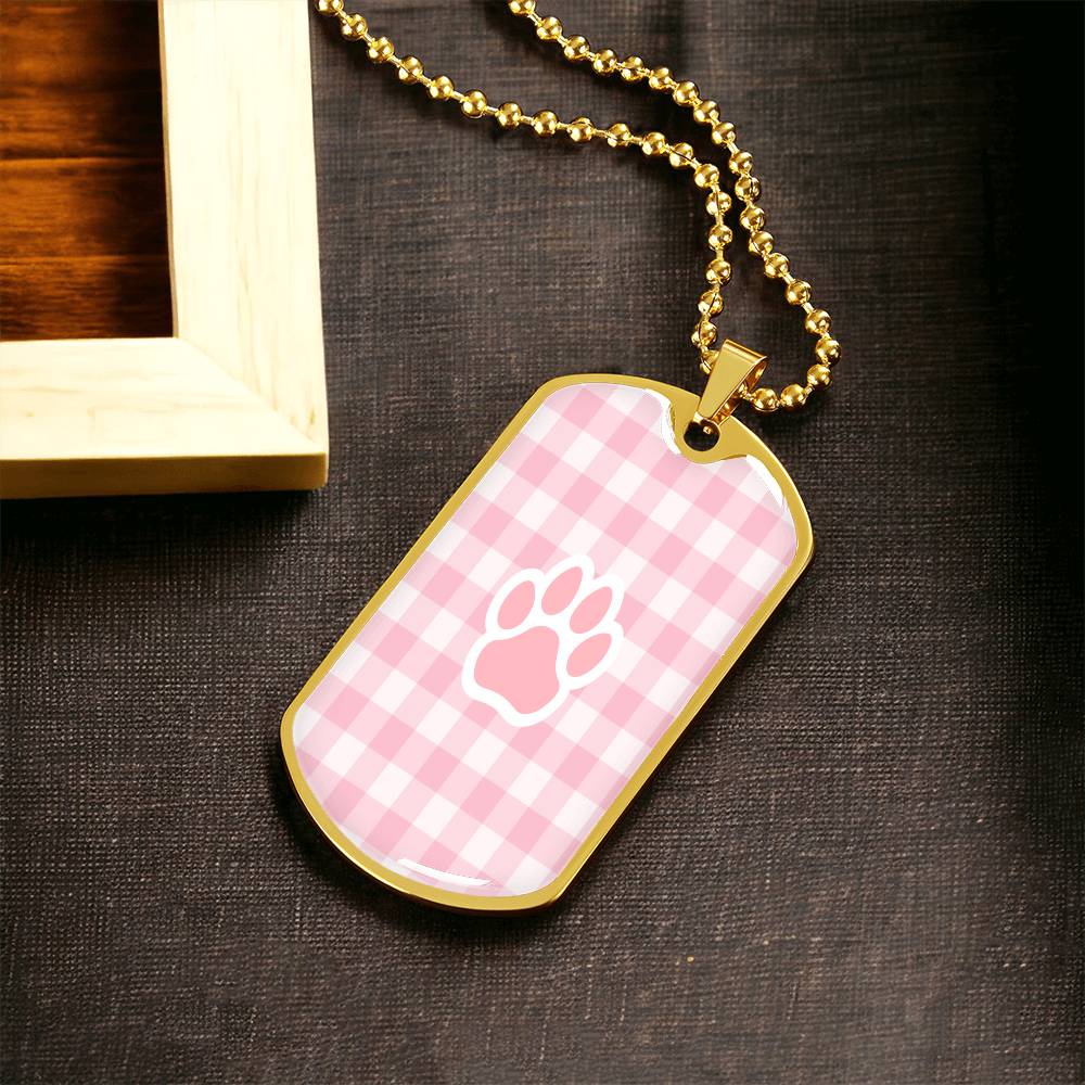 Gingham Paw Style Necklace - Jewelry - Epileptic Al’s Shop