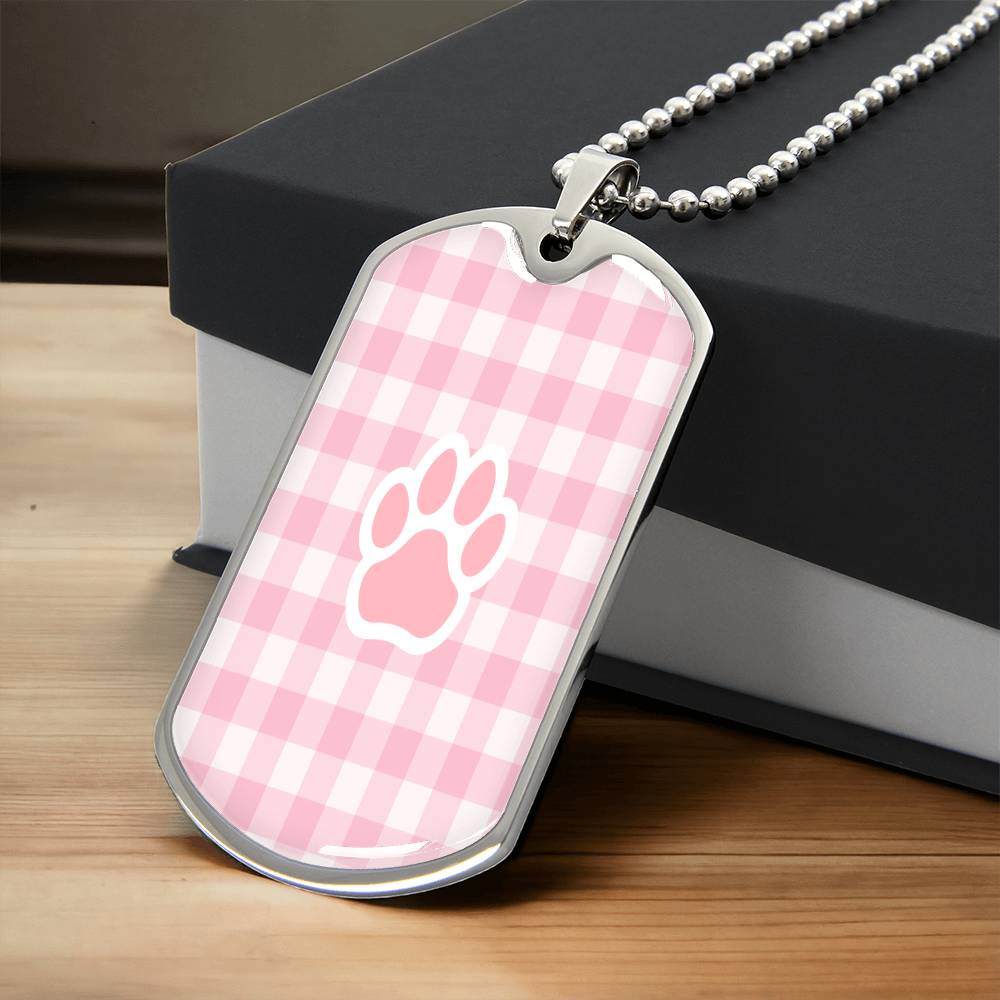 Gingham Paw Style Necklace - Jewelry - Epileptic Al’s Shop