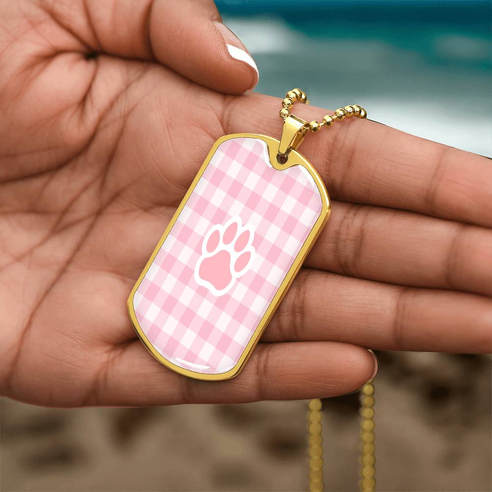 Gingham Paw Style Necklace - Jewelry - Epileptic Al’s Shop