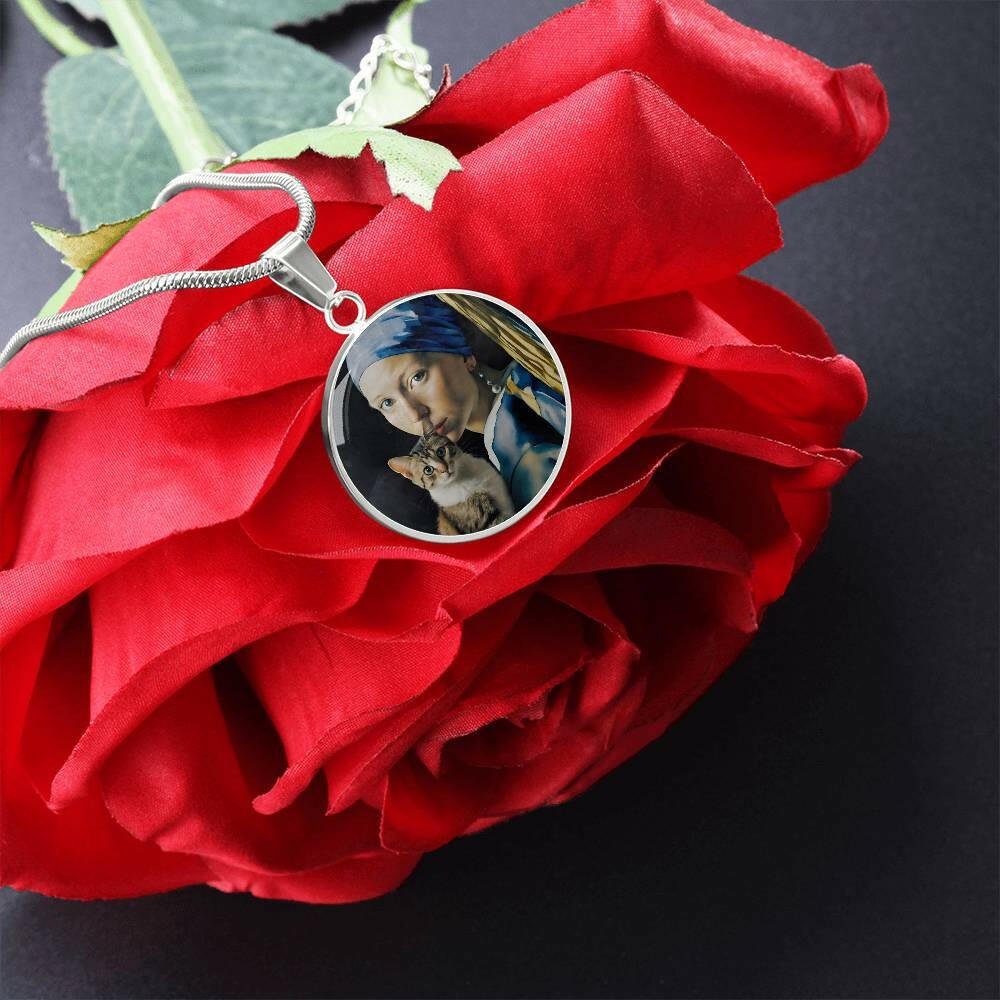 Girl with the Pearl Earring and a Cat Necklace - EpiAl's Shop