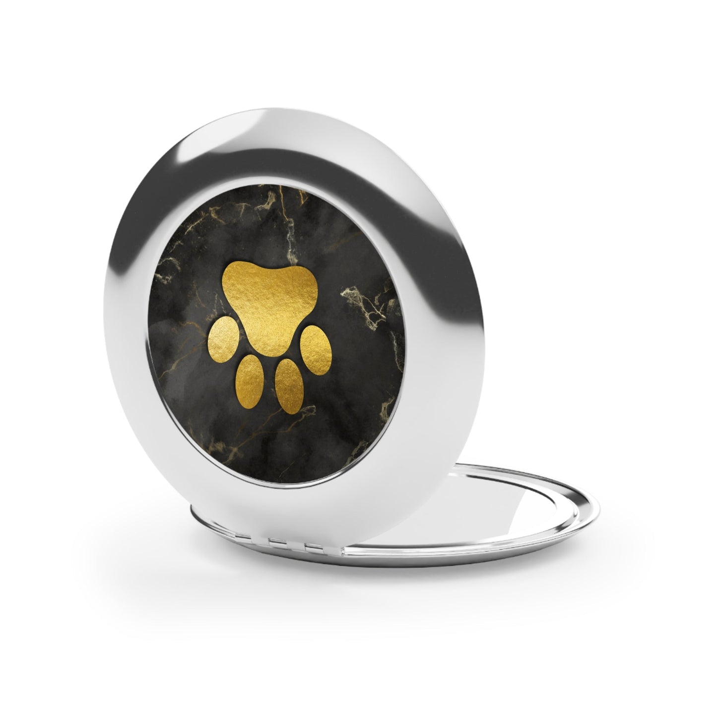 Gold Paw on Marble Compact Travel Mirror - Accessories - Epileptic Al’s Shop
