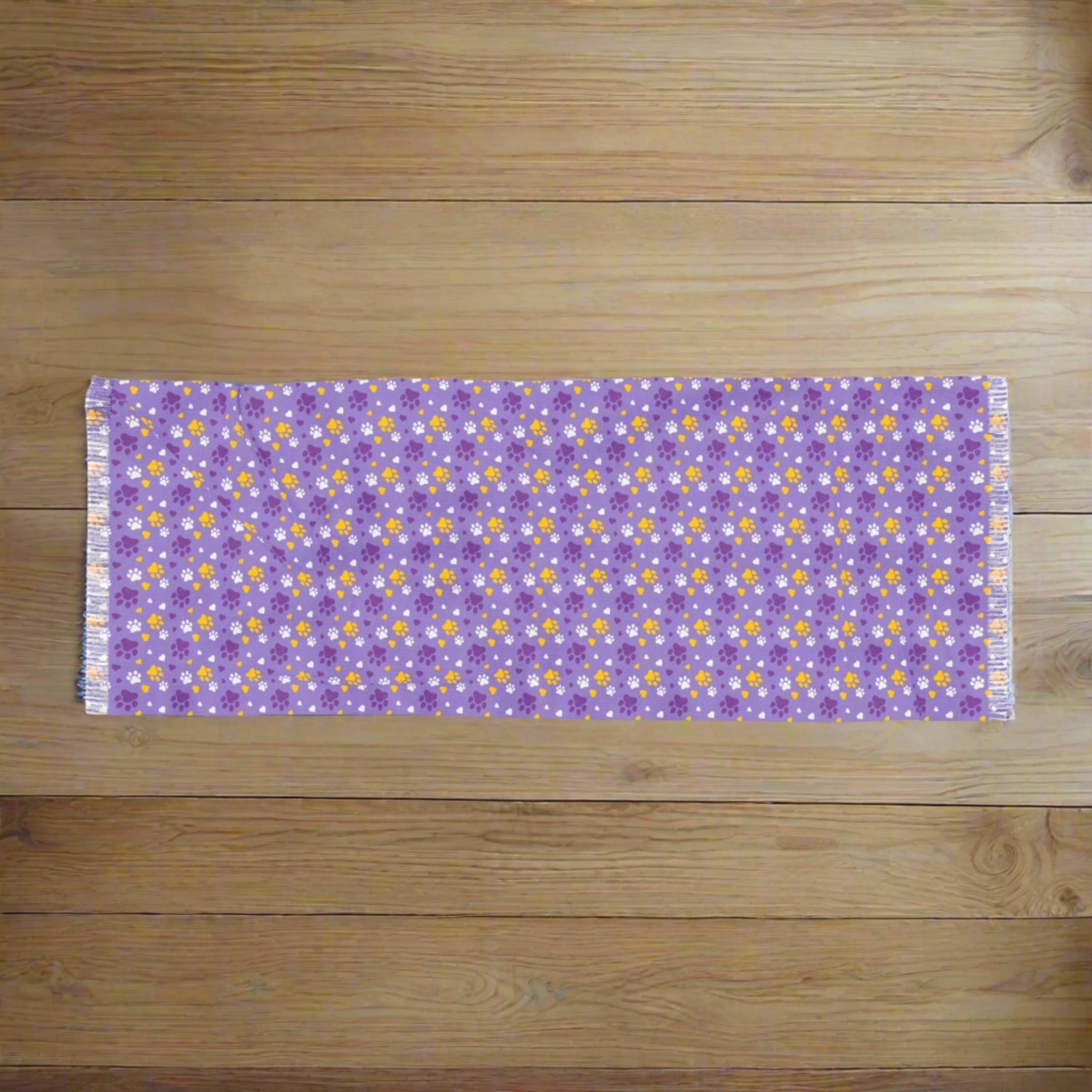 Gold Paws on Purple Light Scarf - EpiAl's Shop