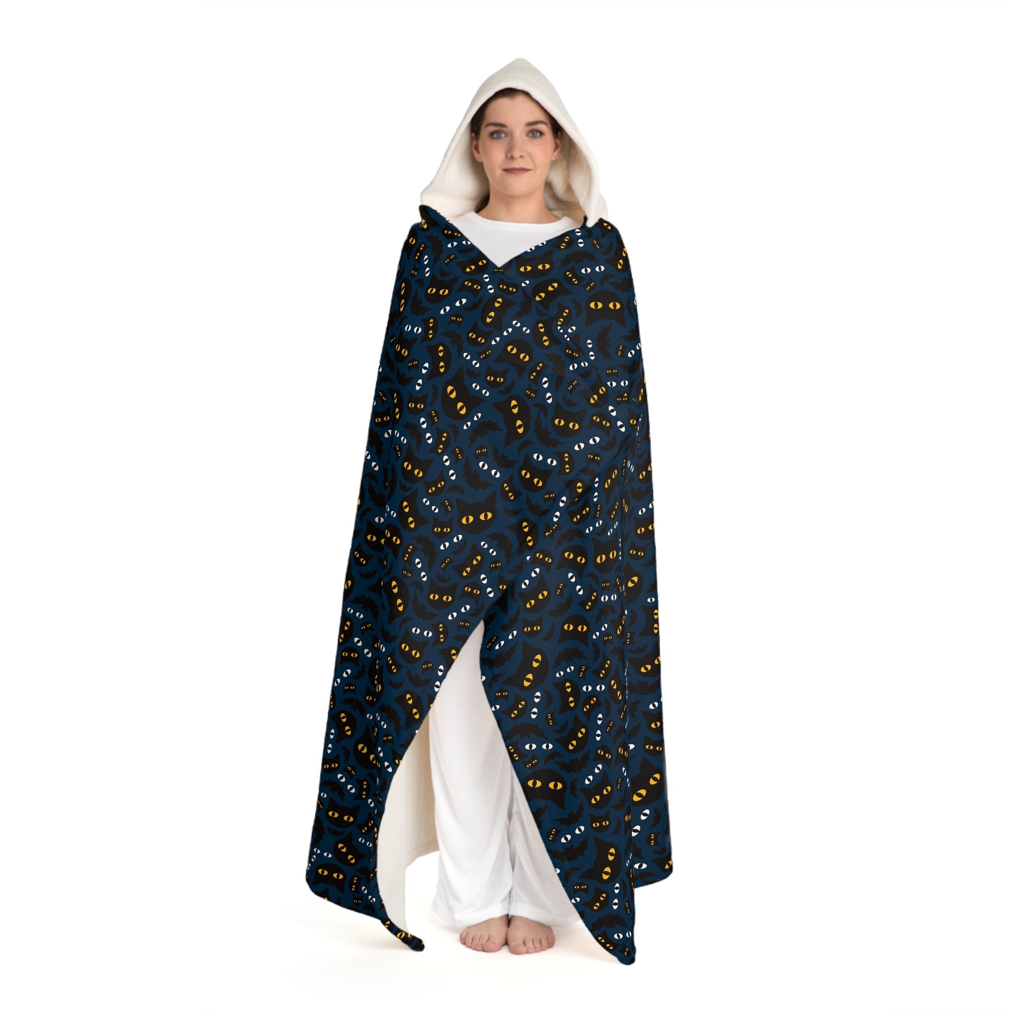 Halloween Spooky Eyes Hooded Sherpa Fleece Blanket - All Over Prints - EpiAl's Shop