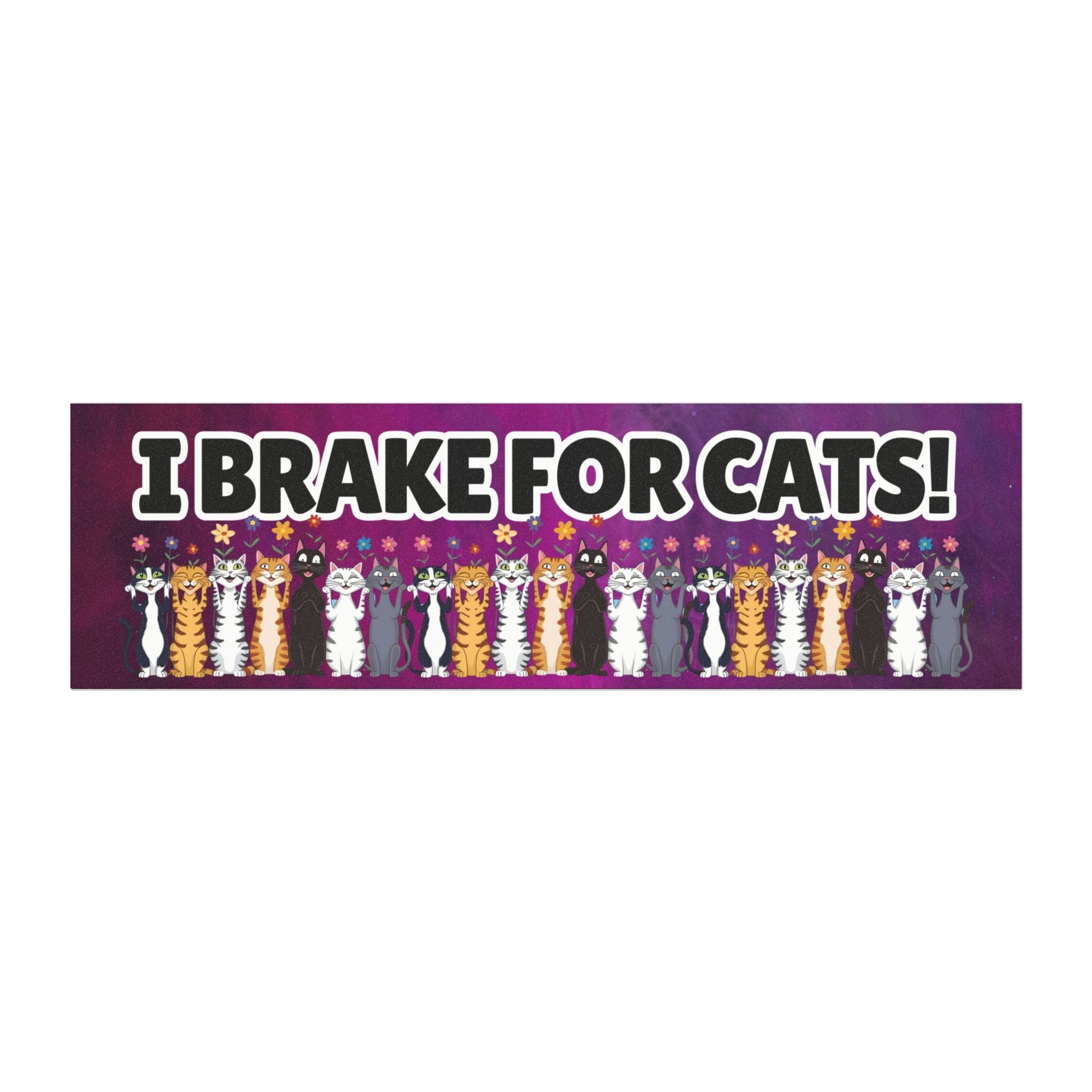"I Brake for Cats" Funny Cat Car Magnet - Decor, Kitchen, Magnets - EpiAl's Shop