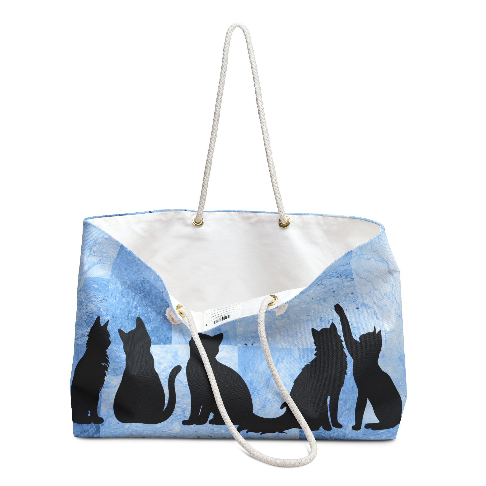 Kitties on Blue Block Weekender Bag - Bags - Epileptic Al’s Shop