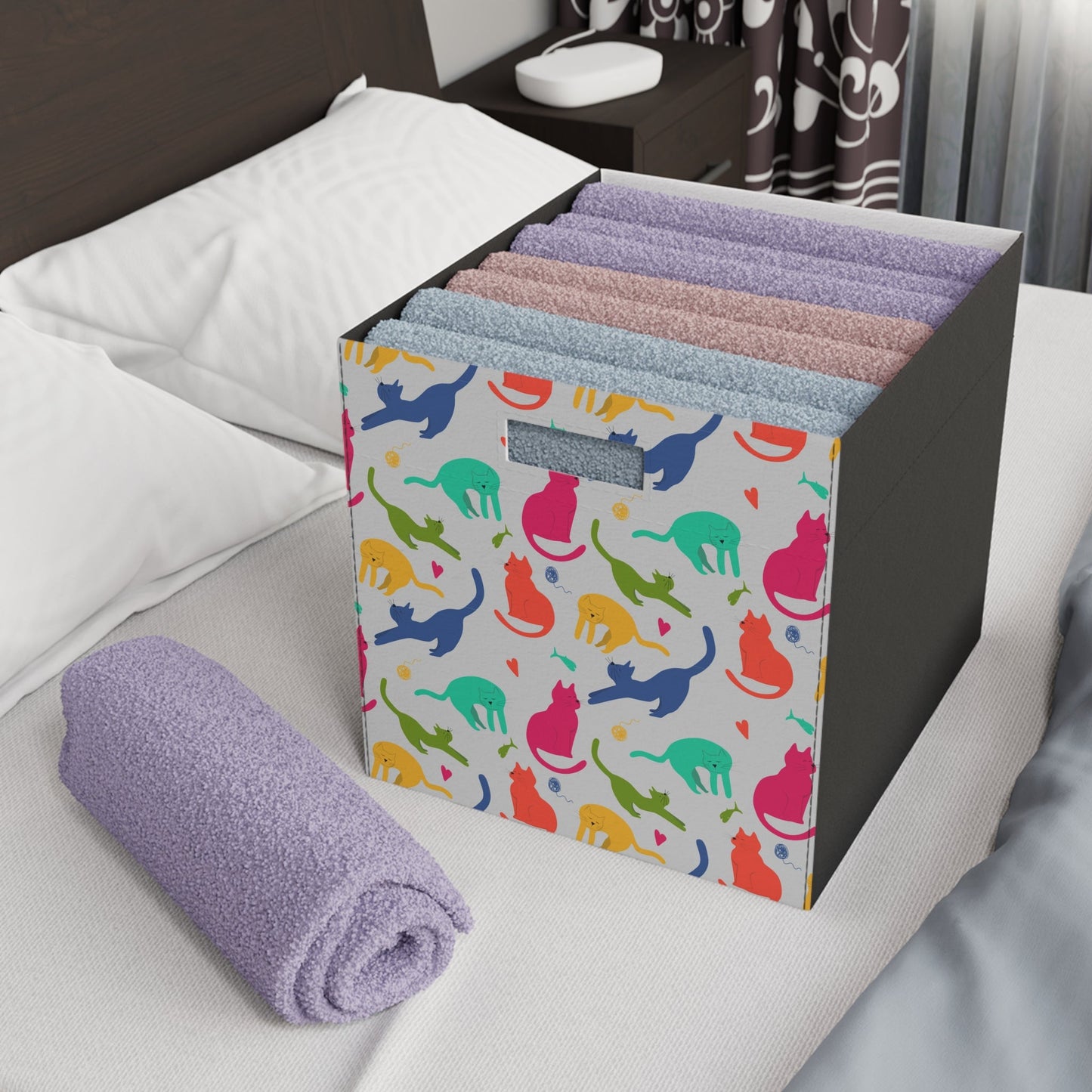 Kolorful Kitties Felt Storage Box - Home Decor - Epileptic Al’s Shop