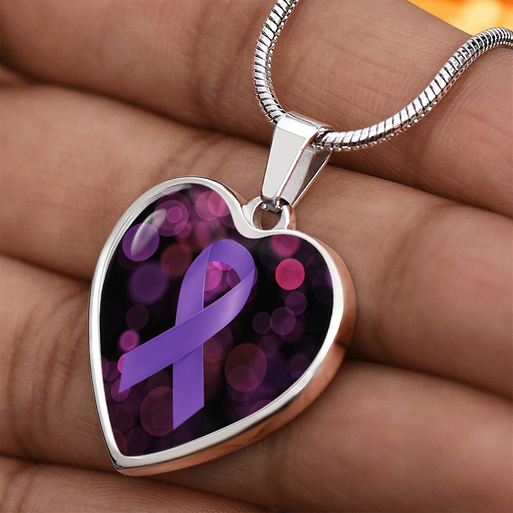 Love Purple Ribbon Necklace - Jewelry - Epileptic Al’s Shop