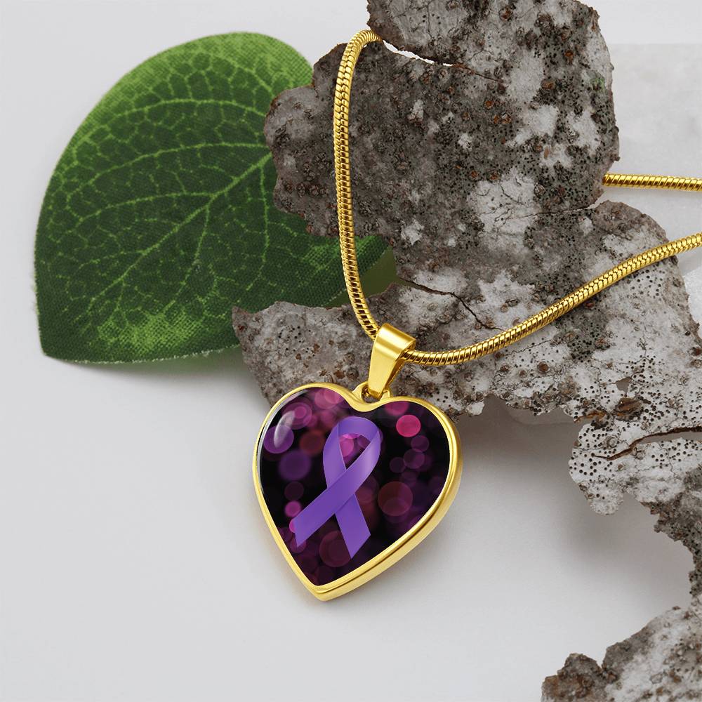 Love Purple Ribbon Necklace - Jewelry - Epileptic Al’s Shop
