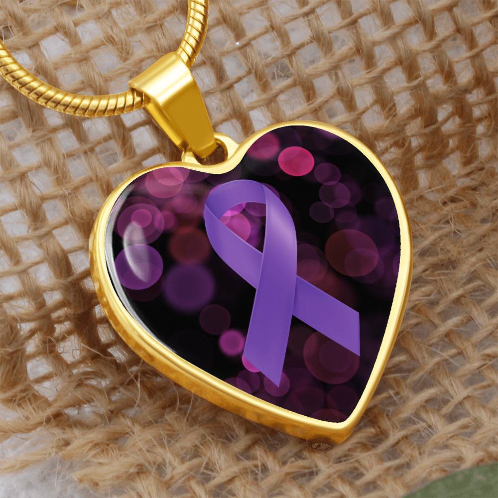Love Purple Ribbon Necklace - Jewelry - Epileptic Al’s Shop
