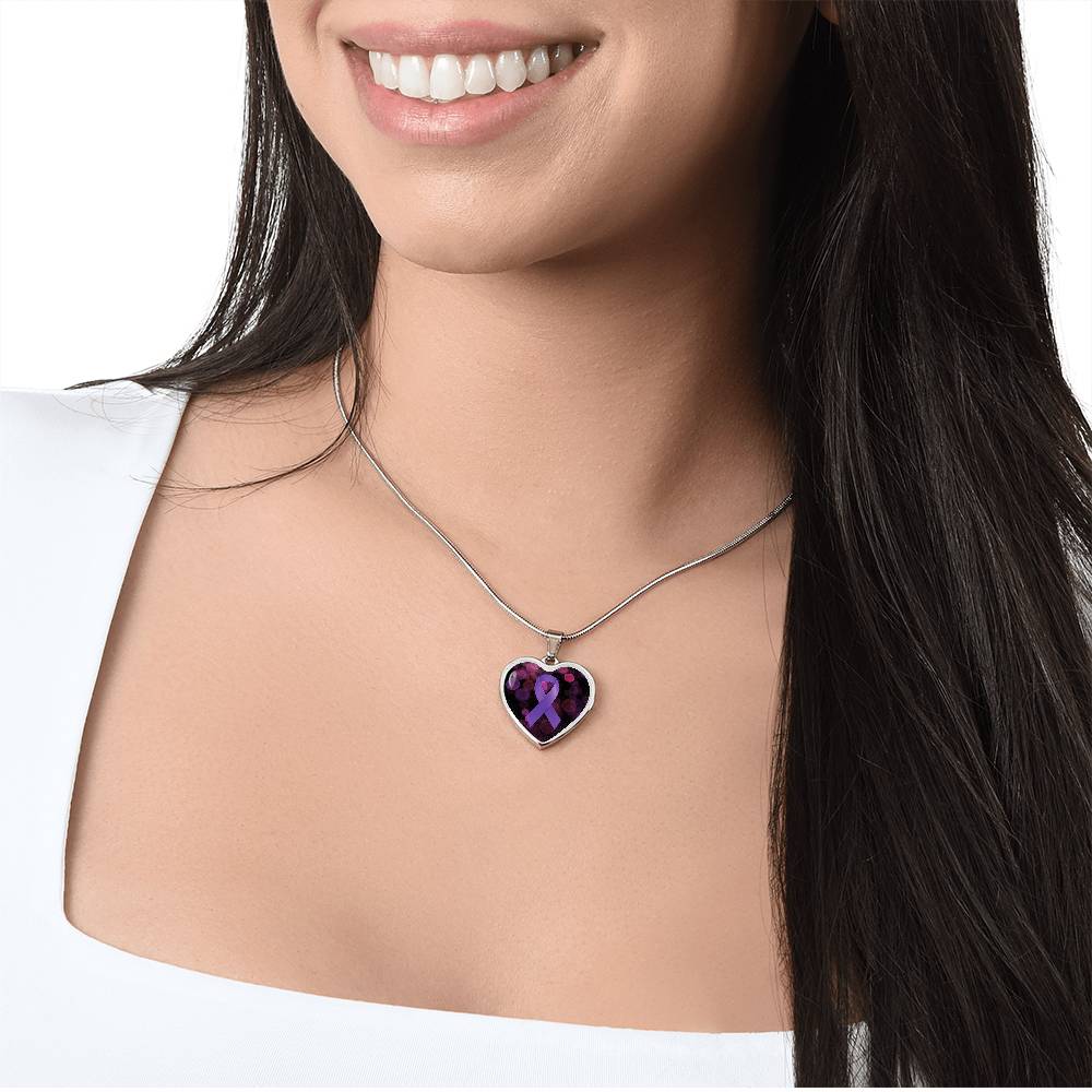 Love Purple Ribbon Necklace - Jewelry - Epileptic Al’s Shop