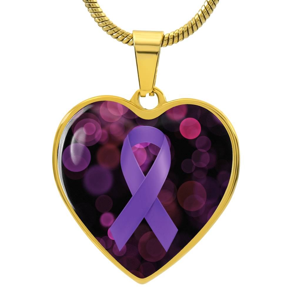 Love Purple Ribbon Necklace - Jewelry - Epileptic Al’s Shop