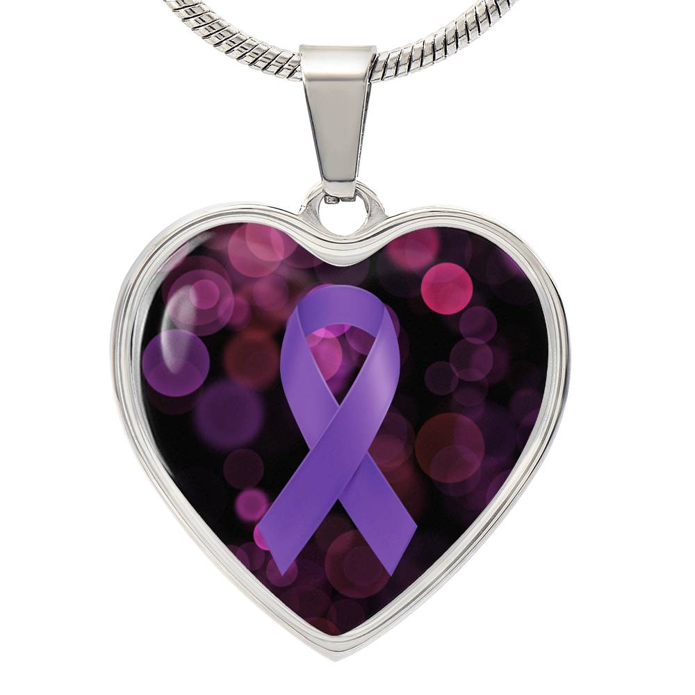 Love Purple Ribbon Necklace - Jewelry - Epileptic Al’s Shop
