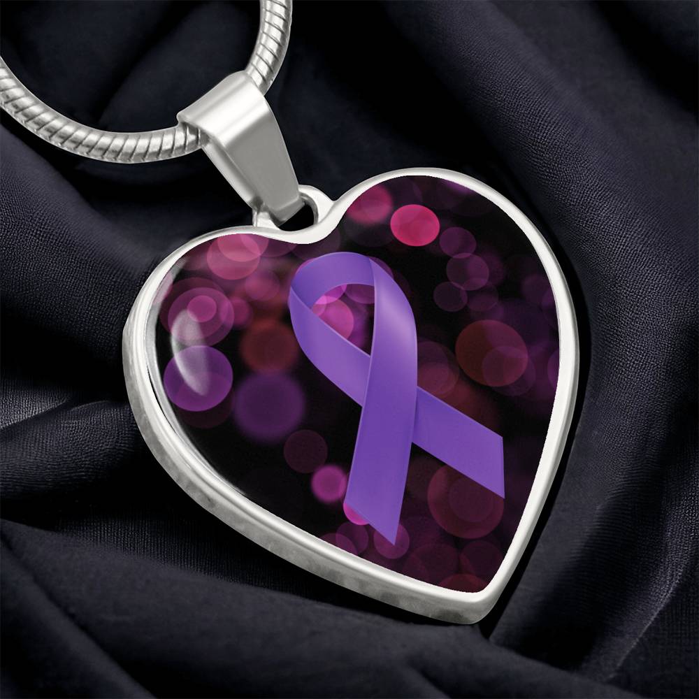 Love Purple Ribbon Necklace - Jewelry - Epileptic Al’s Shop