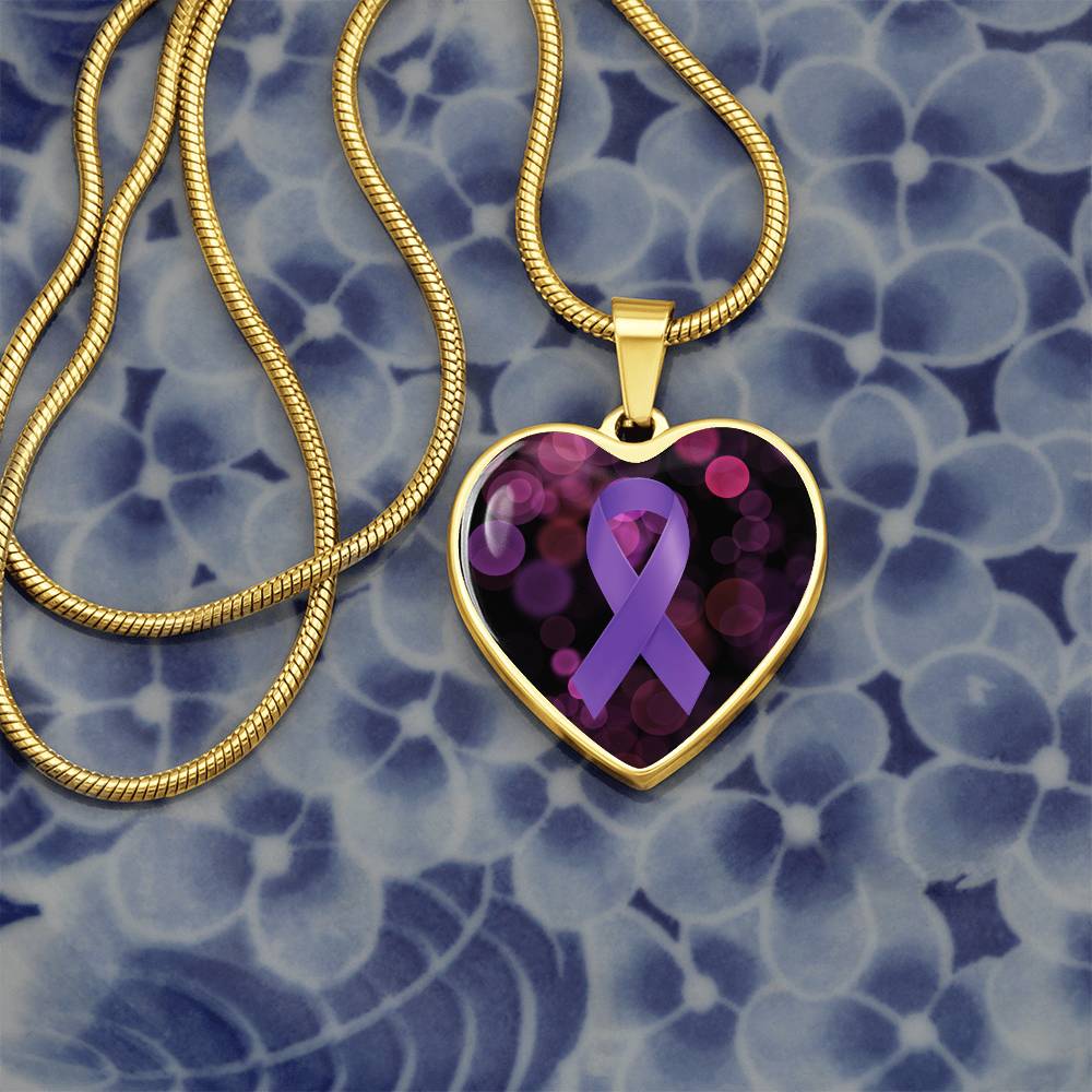 Love Purple Ribbon Necklace - Jewelry - Epileptic Al’s Shop