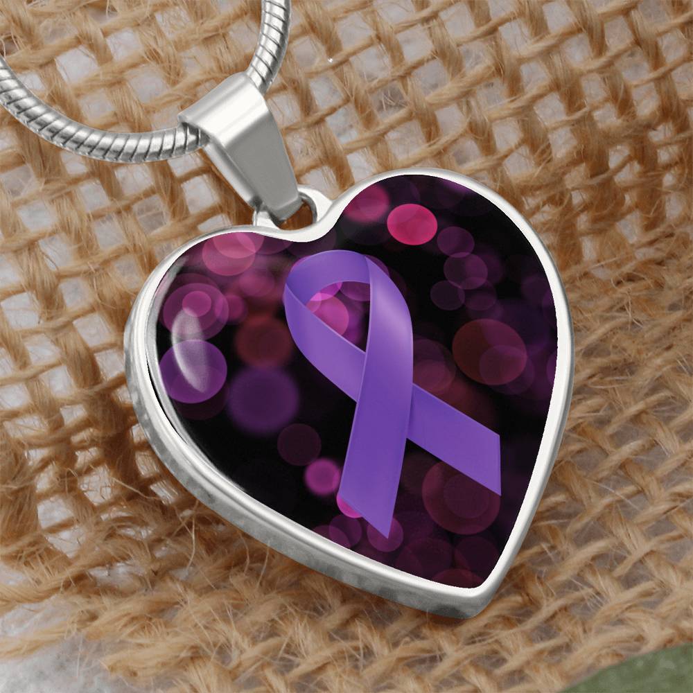 Love Purple Ribbon Necklace - Jewelry - Epileptic Al’s Shop