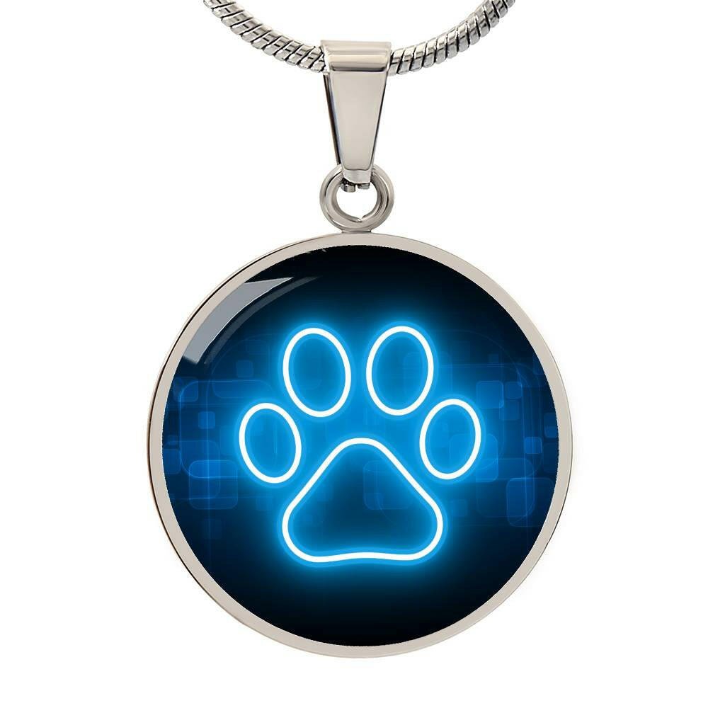 Neon Blue Paw Necklace - Jewelry - Epileptic Al’s Shop