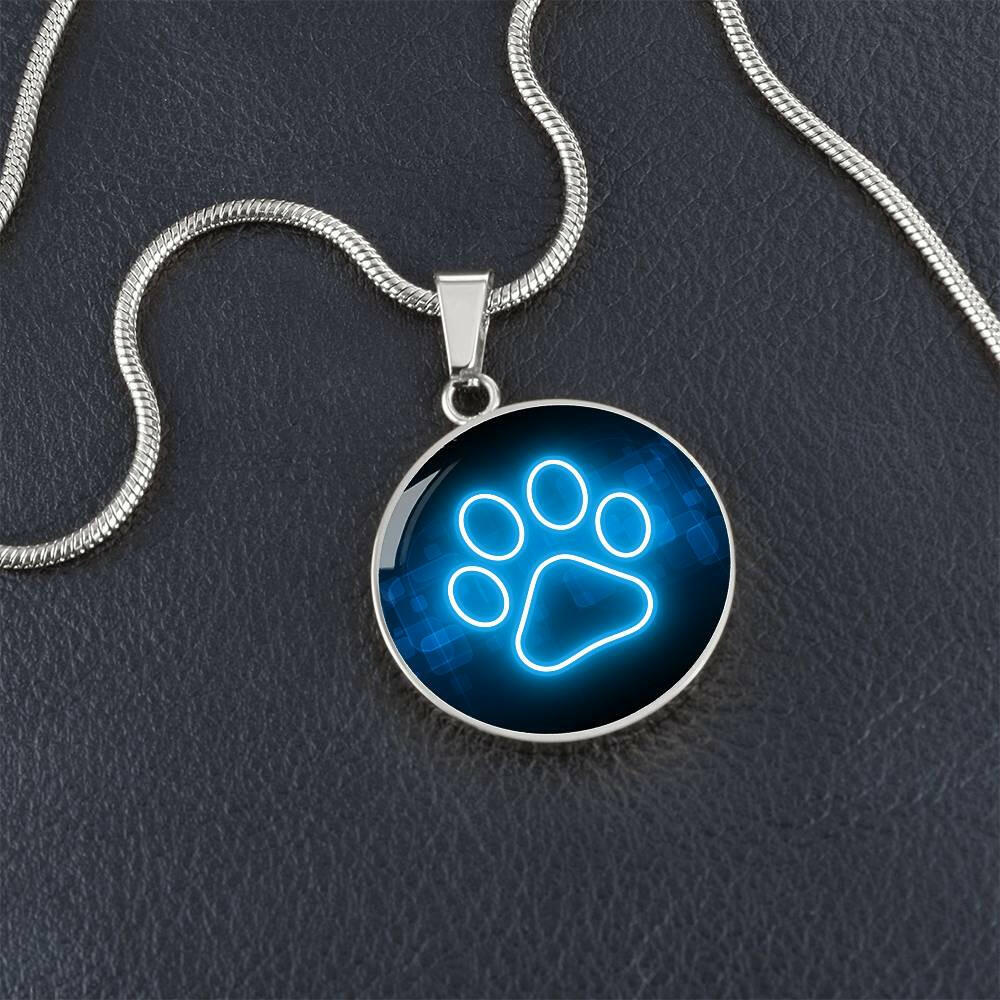 Neon Blue Paw Necklace - Jewelry - Epileptic Al’s Shop