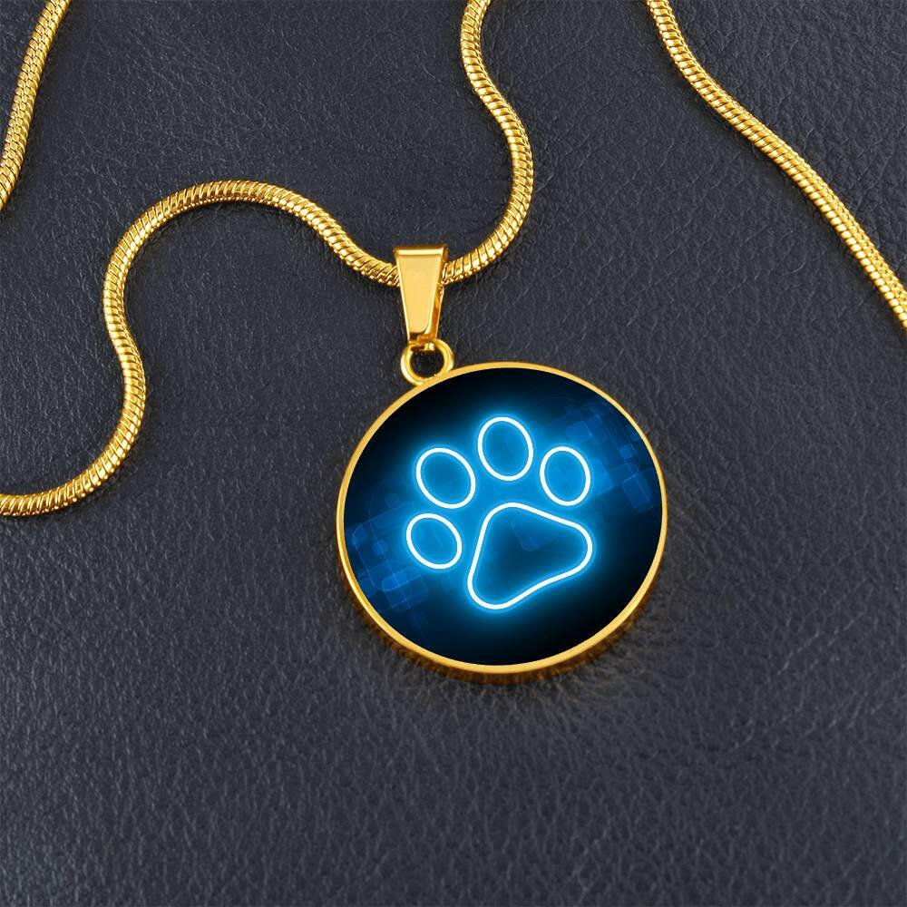 Neon Blue Paw Necklace - Jewelry - Epileptic Al’s Shop