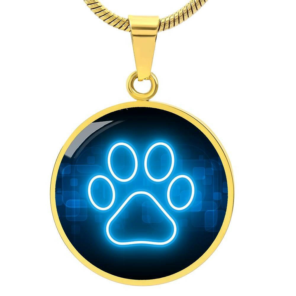 Neon Blue Paw Necklace - Jewelry - Epileptic Al’s Shop