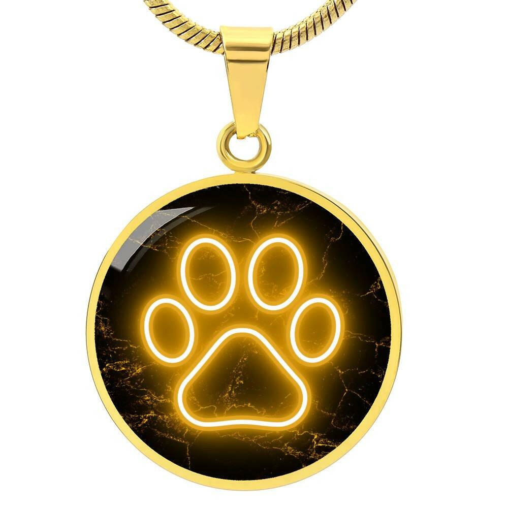 Neon Gold Paw Necklace - Jewelry - Epileptic Al’s Shop