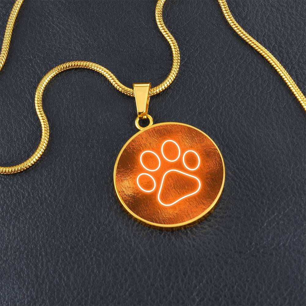 Neon Orange Paw Necklace - Jewelry - Epileptic Al’s Shop