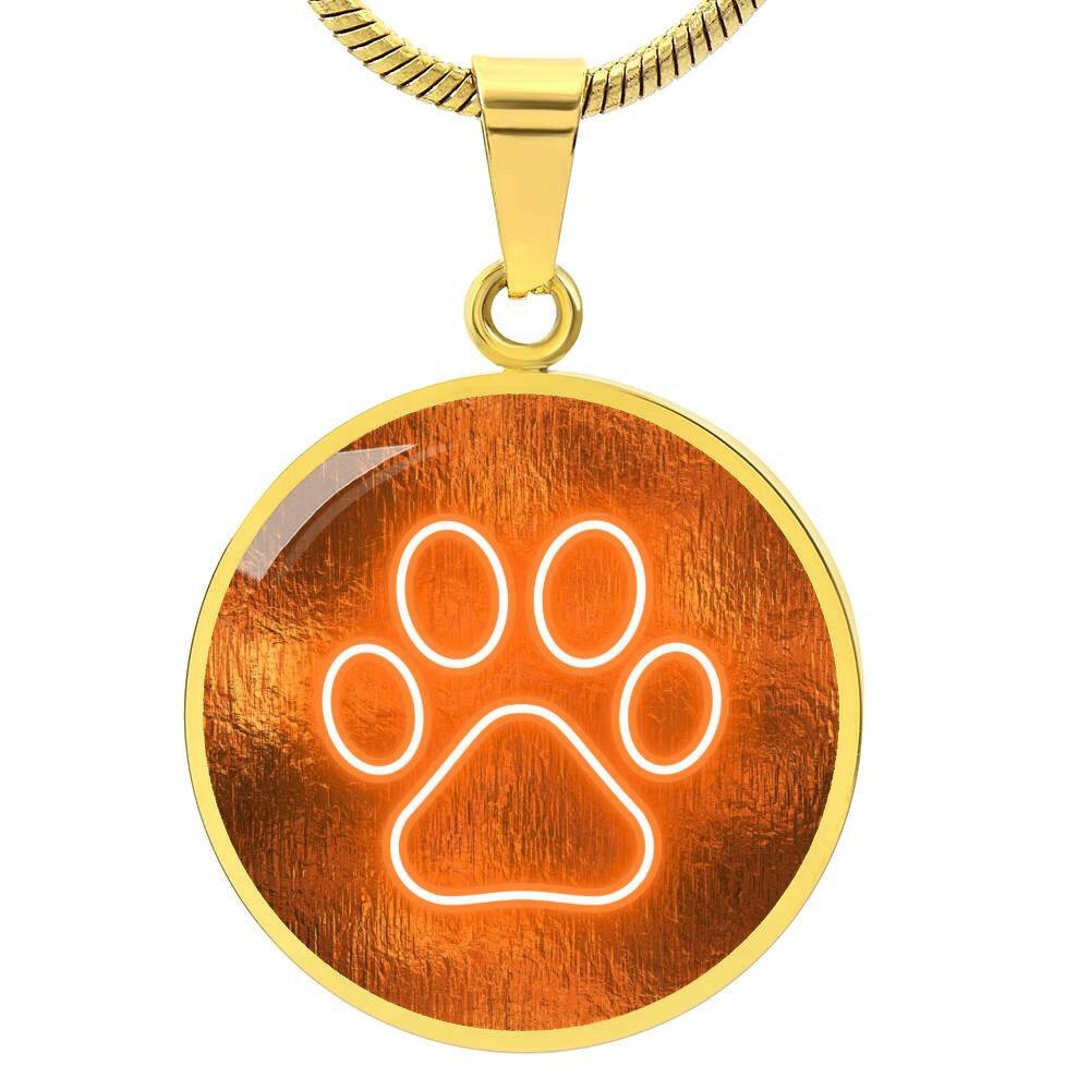 Neon Orange Paw Necklace - Jewelry - Epileptic Al’s Shop