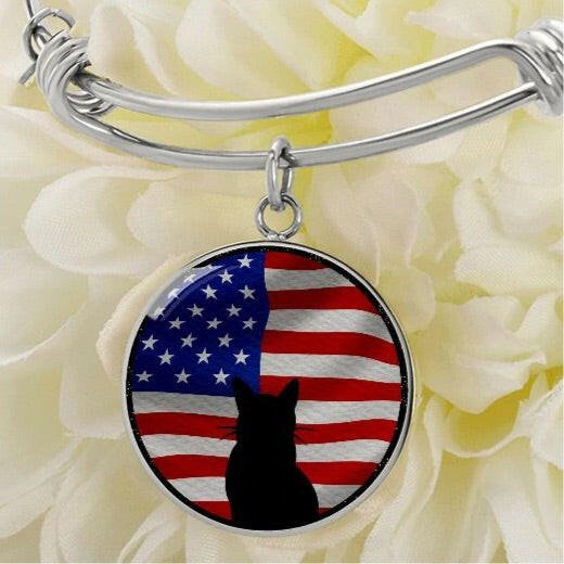 Patriotic Kitty Bangle Bracelet - Jewelry - Epileptic Al’s Shop
