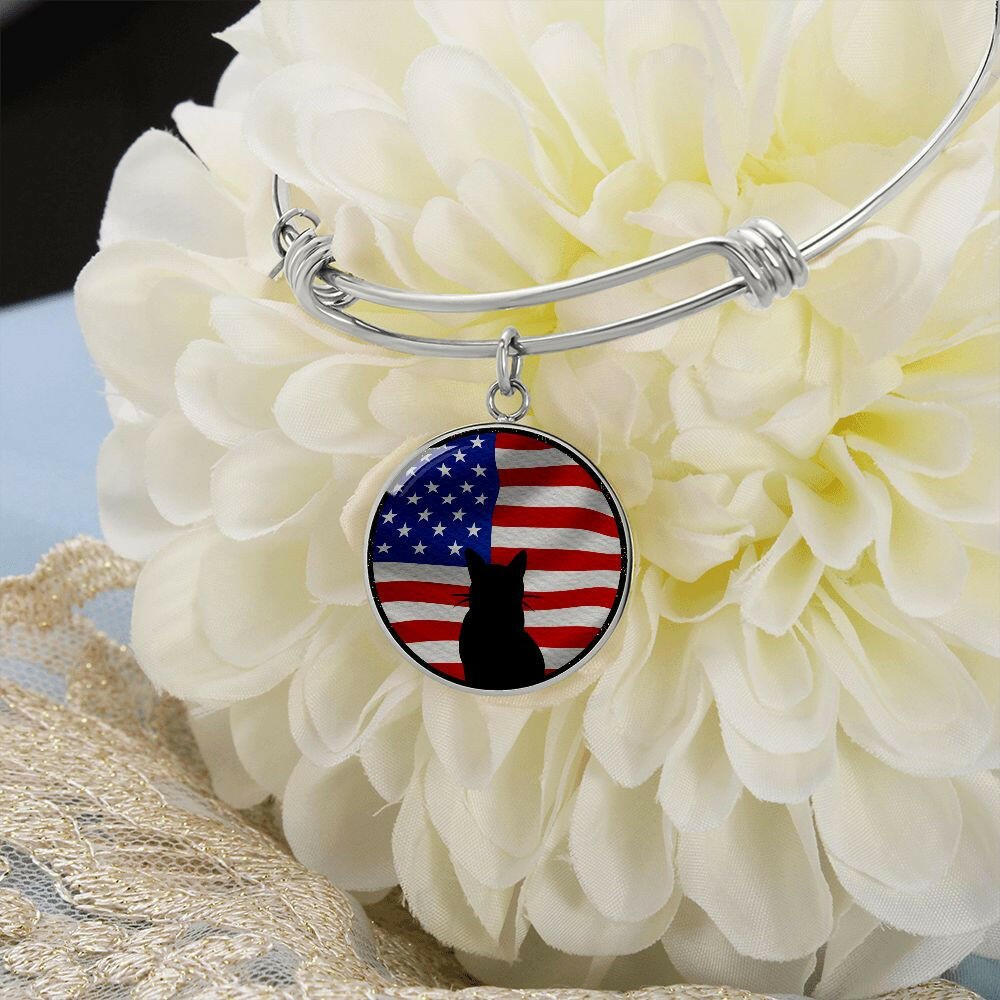 Patriotic Kitty Bangle Bracelet - Jewelry - Epileptic Al’s Shop