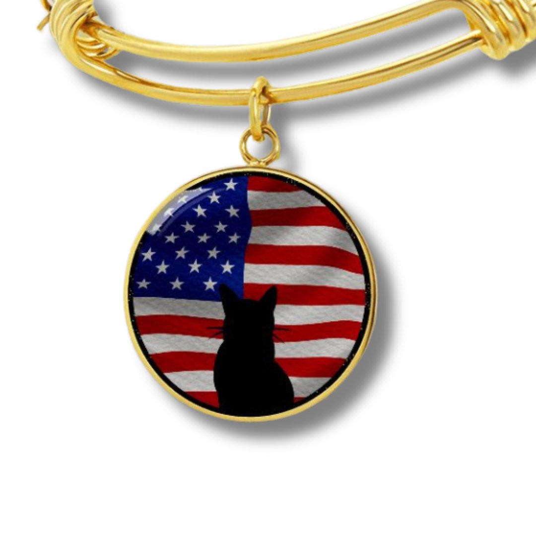 Patriotic Kitty Bangle Bracelet - Jewelry - Epileptic Al’s Shop