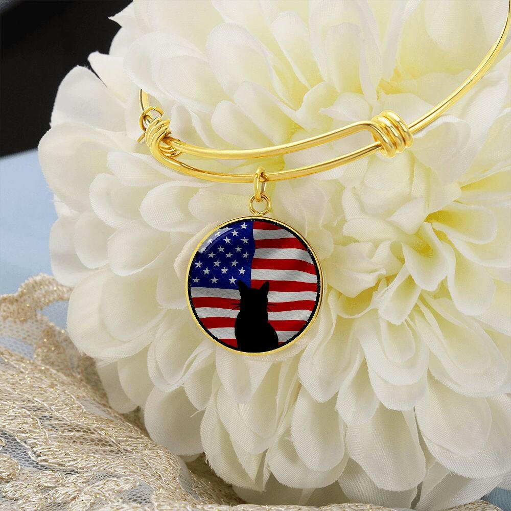Patriotic Kitty Bangle Bracelet - Jewelry - Epileptic Al’s Shop