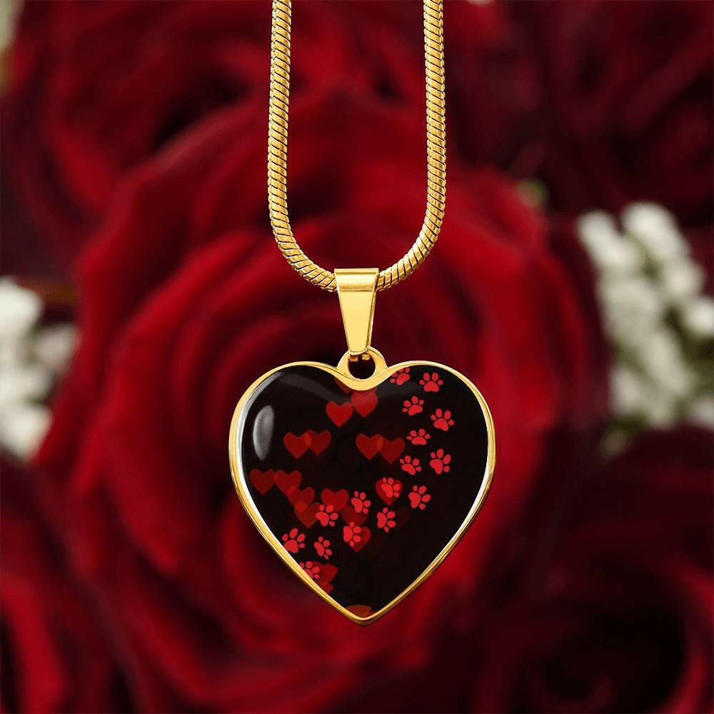 Paws on Heart Necklace - Jewelry - Epileptic Al’s Shop