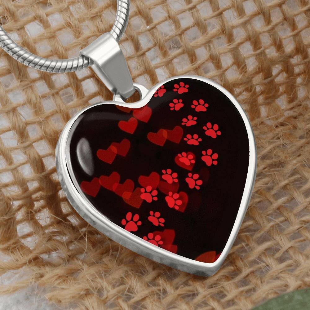 Paws on Heart Necklace - Jewelry - Epileptic Al’s Shop