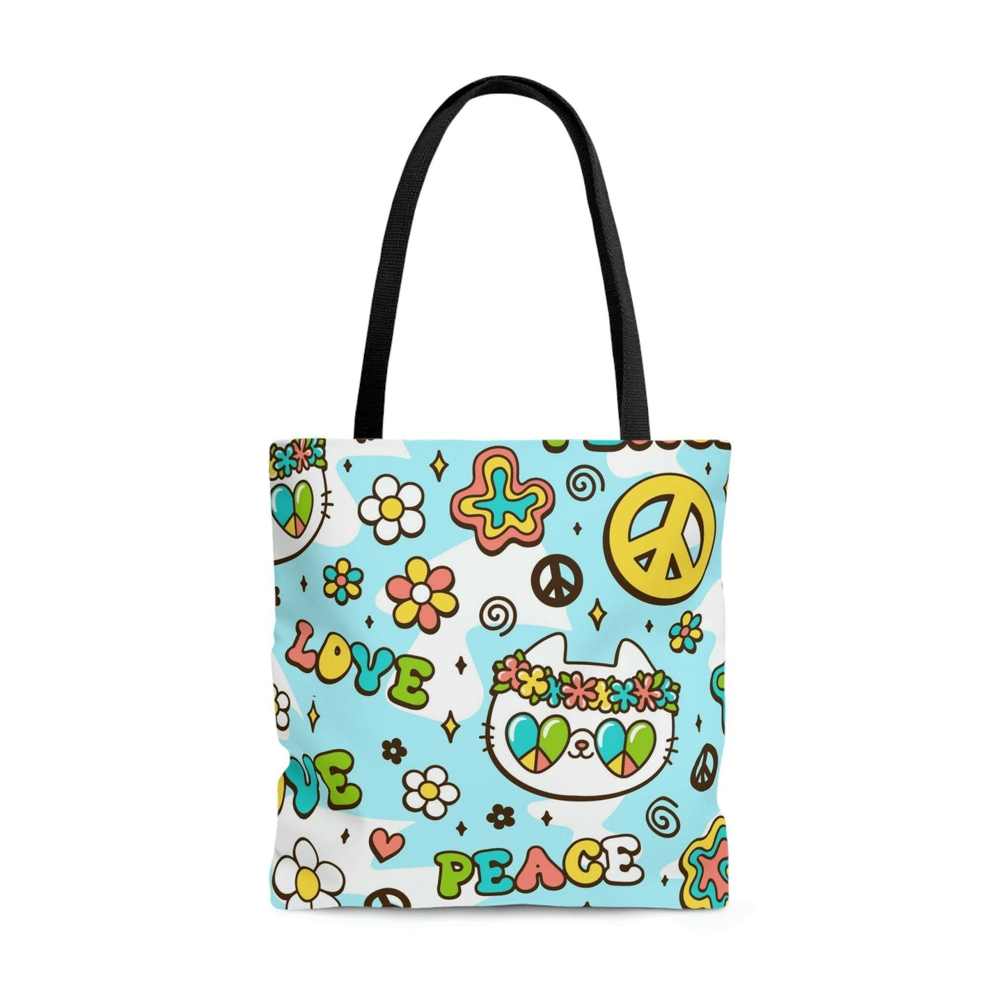 Peace & Love Kitty Tote Bag - Bags - Epileptic Alโs Shop