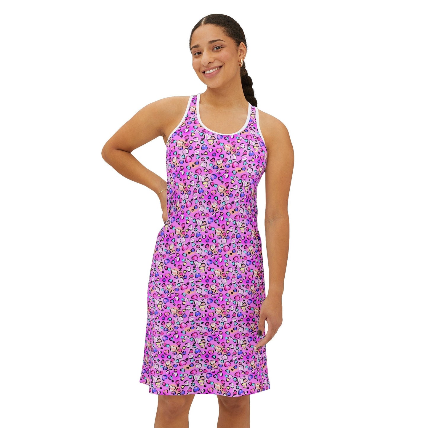 Pink Leopard Women's Racerback Dress - Tank Top - Epileptic Al’s Shop