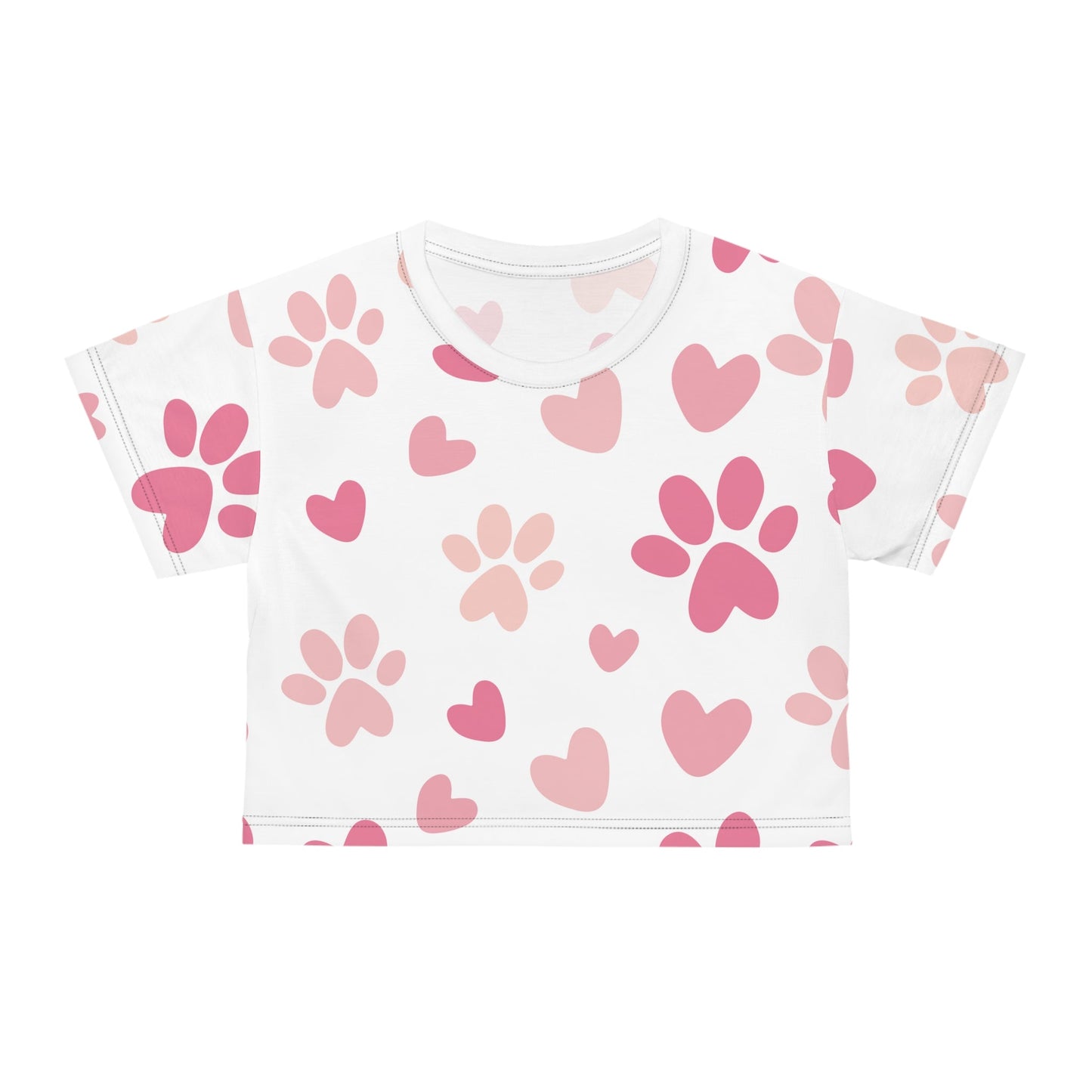 Pink Paws Crop Tee - All Over Prints - Epileptic Al’s Shop
