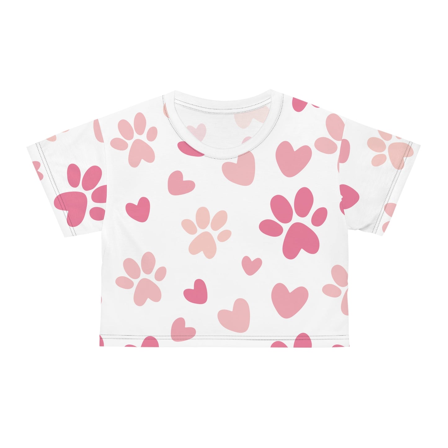 Pink Paws Crop Tee - All Over Prints - Epileptic Al’s Shop