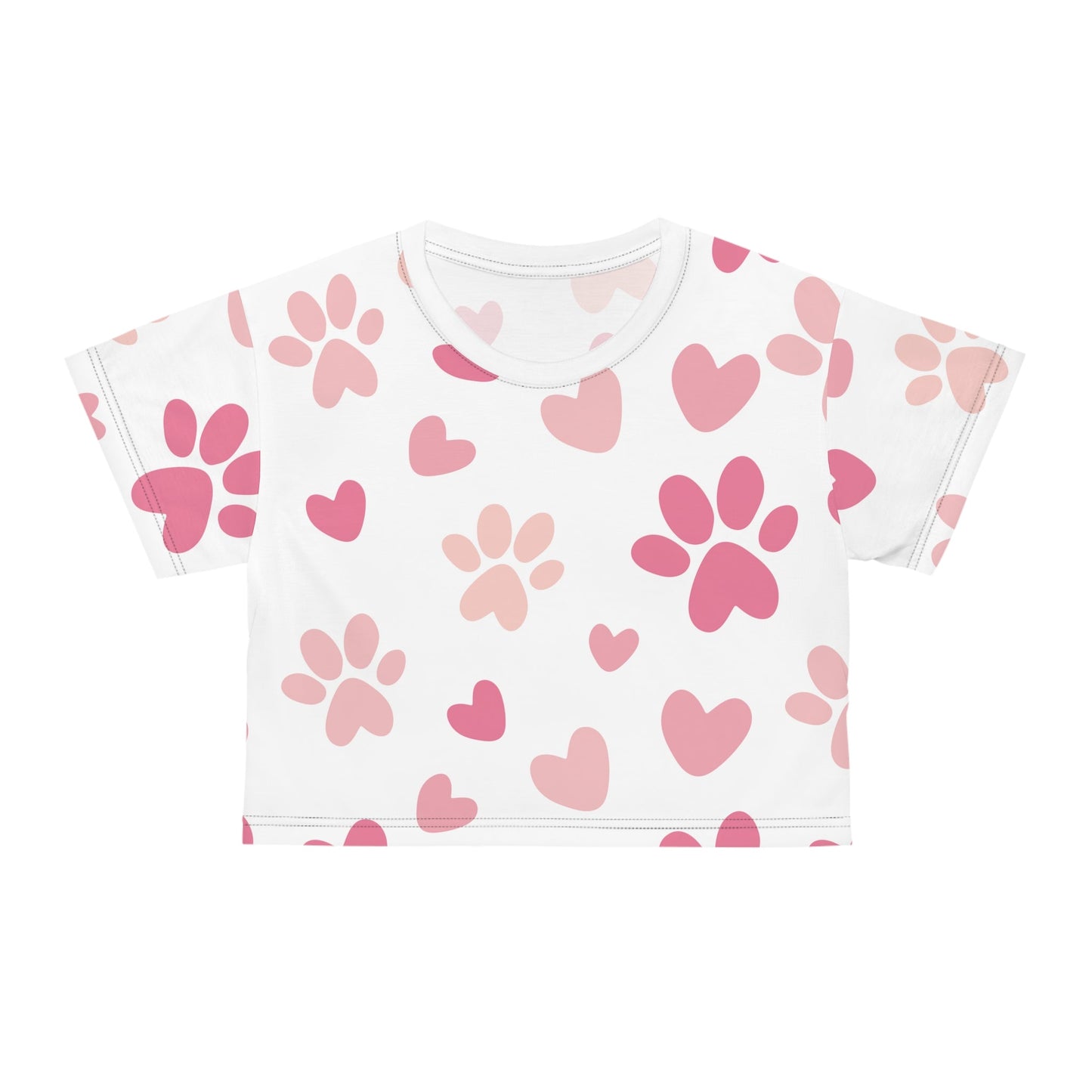 Pink Paws Crop Tee - All Over Prints - Epileptic Al’s Shop