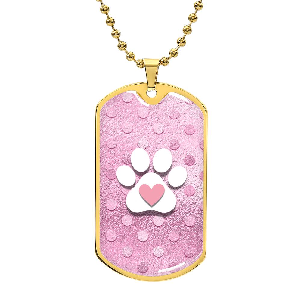 Pink Polkadot Paw Necklace - Jewelry - Epileptic Al’s Shop