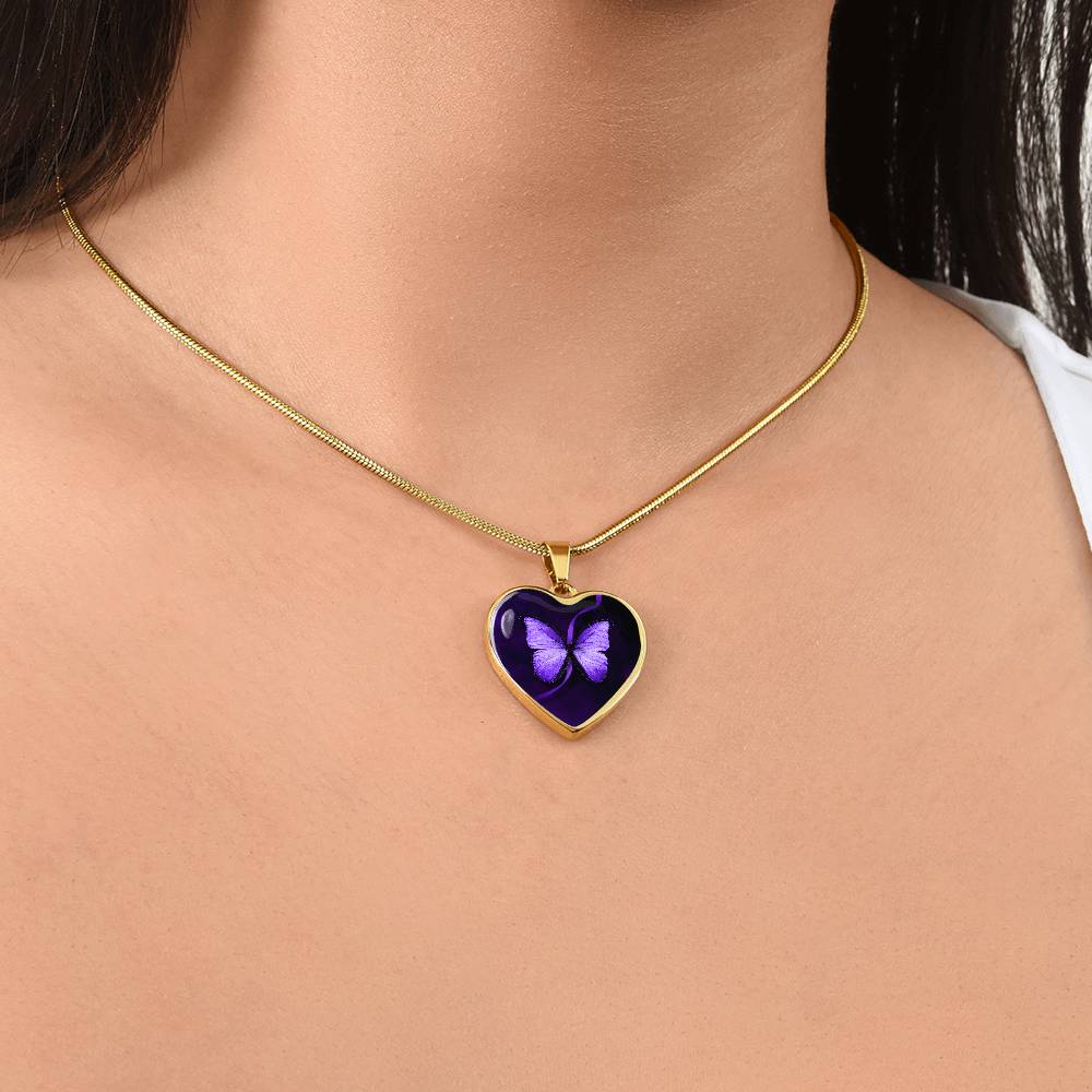 Purple Butterfly Seizure Awareness Necklace - Jewelry - Epileptic Al’s Shop