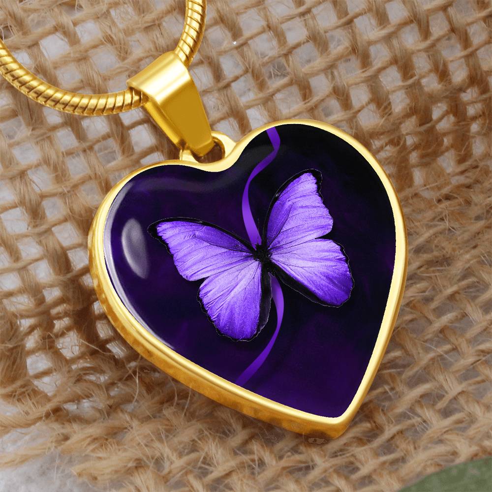 Purple Butterfly Seizure Awareness Necklace - Jewelry - Epileptic Al’s Shop